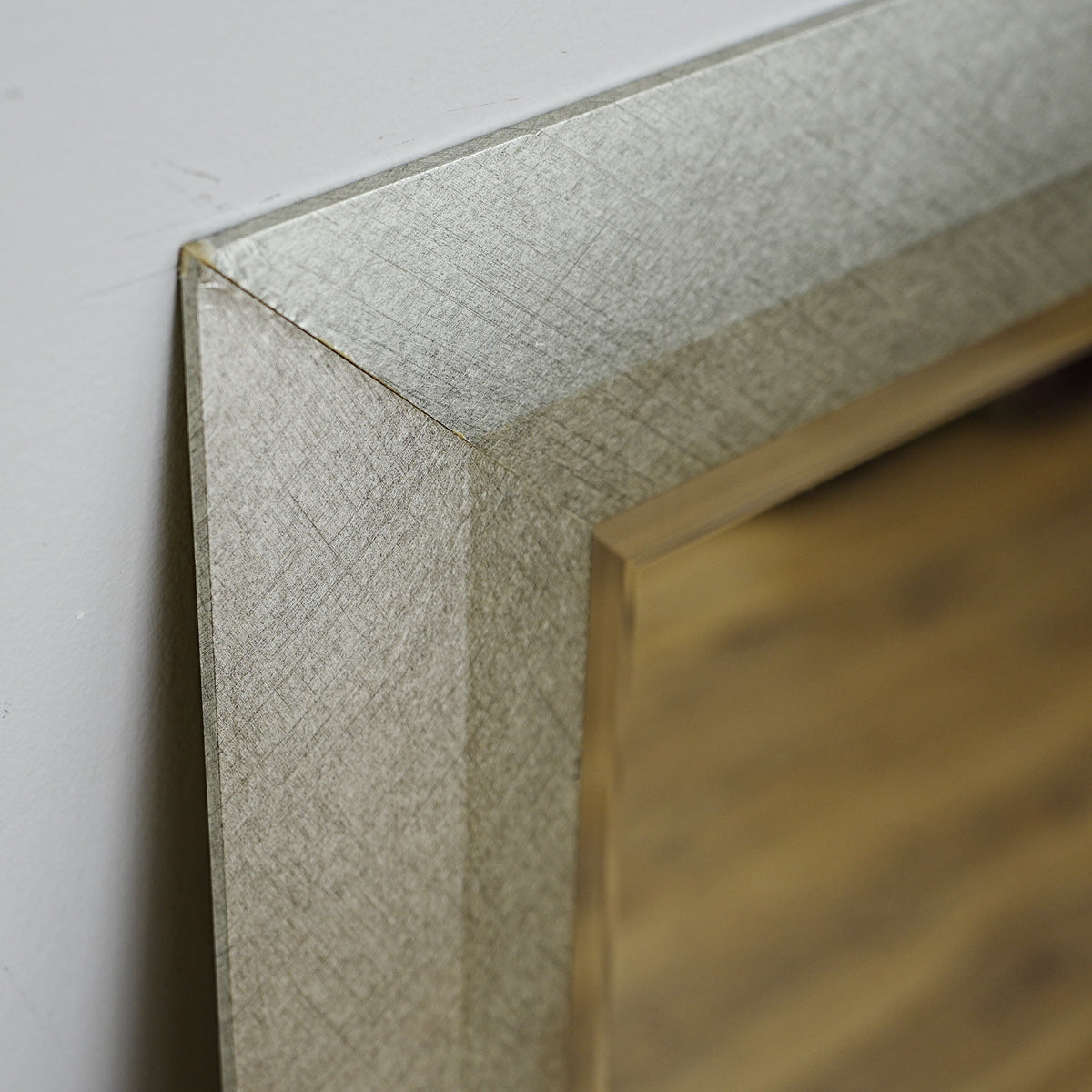 30×1.25×36–Inch Full‑Length Mirror — Angled Textured Frame, Wood Core