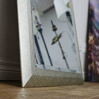 30×1.25×36–Inch Full‑Length Mirror — Angled Textured Frame, Wood Core