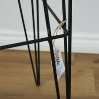 11.75-inch Square Wood End Table with Metal Legs