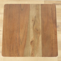 11.75-inch Square Wood End Table with Metal Legs