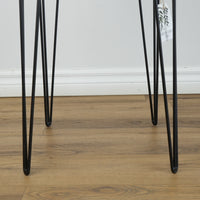 11.75-inch Square Wood End Table with Metal Legs