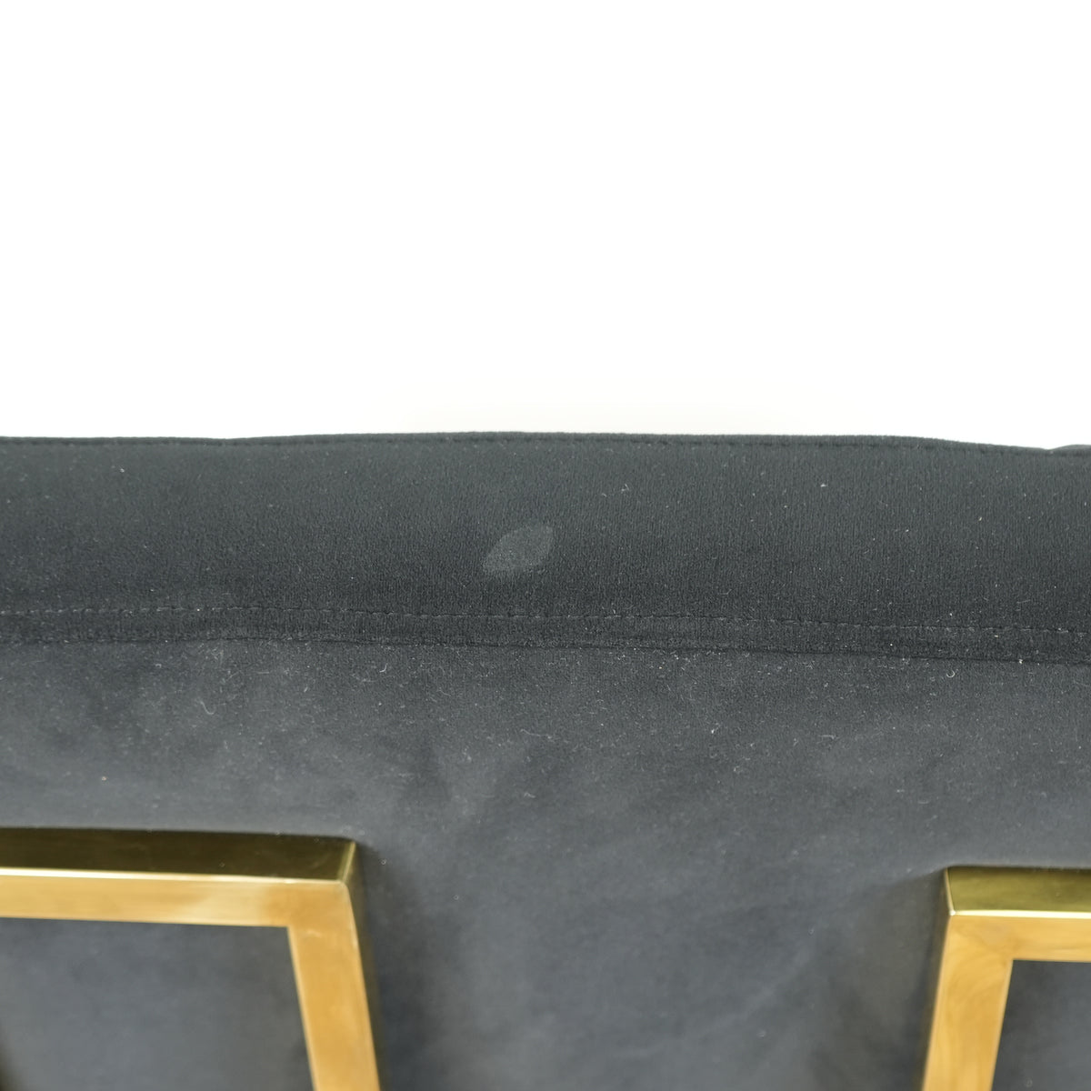 Armless Accent Chair Black Velvet Upholstery & Gold Frame