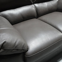 60-inch 2-Seater Genuine Leather Loveseat Sofa in Dark Brown