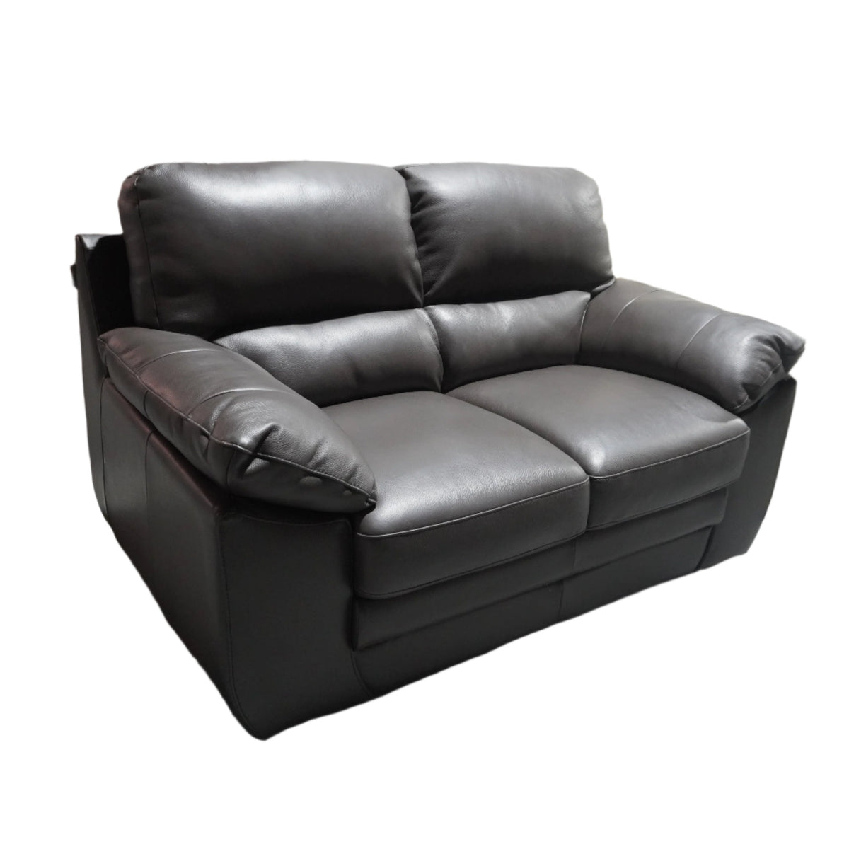 60-inch 2-Seater Genuine Leather Loveseat Sofa in Dark Brown