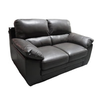 60-inch 2-Seater Genuine Leather Loveseat Sofa in Dark Brown