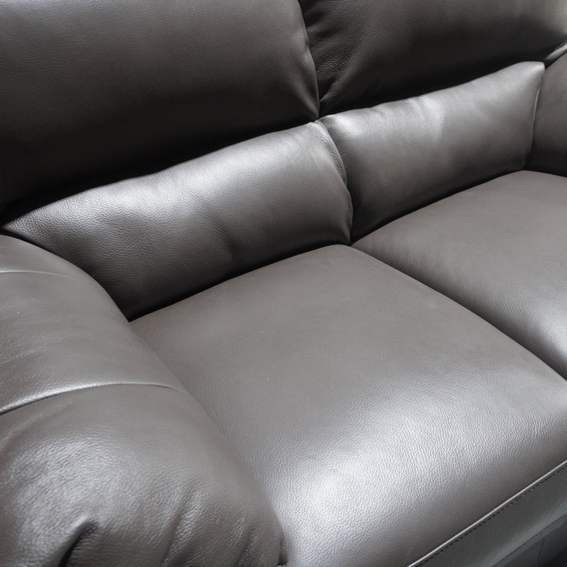 60-inch 2-Seater Genuine Leather Loveseat Sofa in Dark Brown