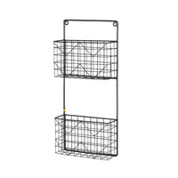 Decorative 18.5-Inch Tall Wire Rack with 2 Holders in Wrought Iron