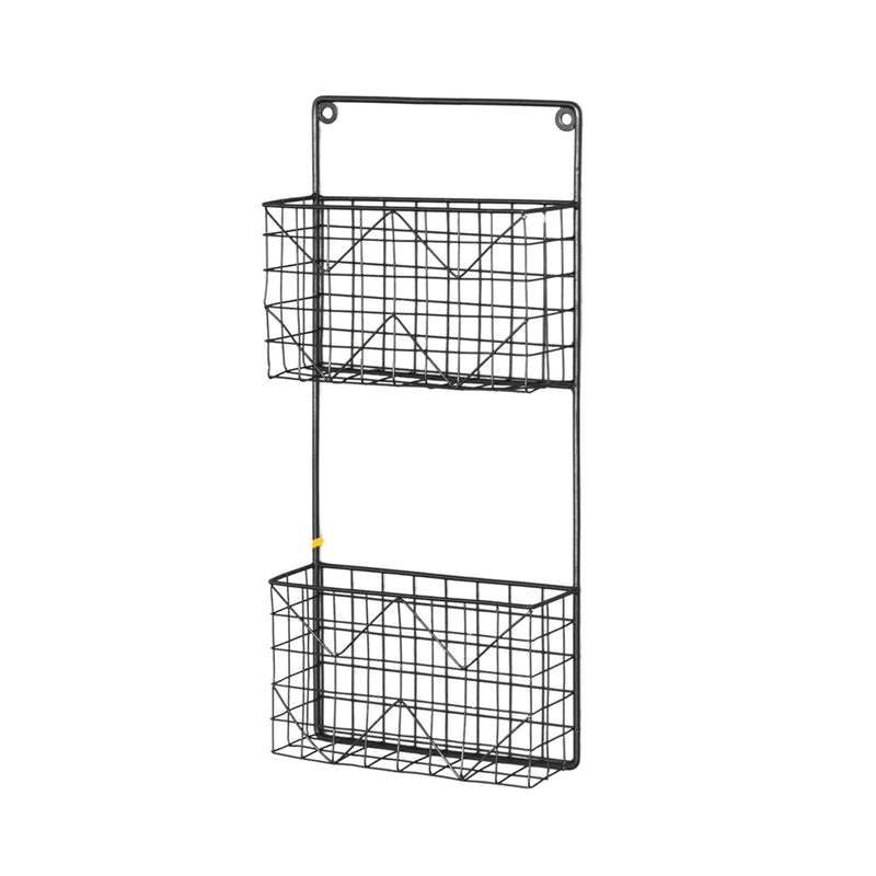 Decorative 18.5-Inch Tall Wire Rack with 2 Holders in Wrought Iron