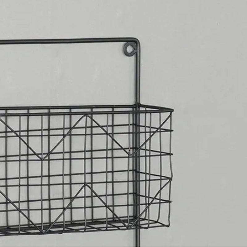 Decorative 18.5-Inch Tall Wire Rack with 2 Holders in Wrought Iron