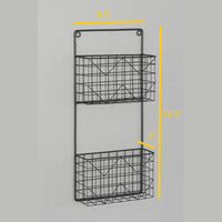 Decorative 18.5-Inch Tall Wire Rack with 2 Holders in Wrought Iron