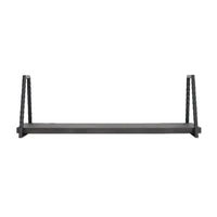 Decorative 23.5-Inch Wide Wall Shelf in Solid Wood Carbon and Natural Wrought Iron