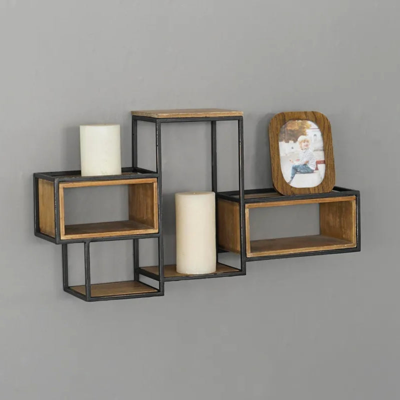 Decorative 24.75-Inch Wide Shelf Organizer In Natural Wrought Iron Frame