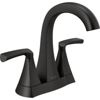 Delta Pierce 4 inch Centerset, 2 Handle Bathroom Sink Faucet in Matte Black