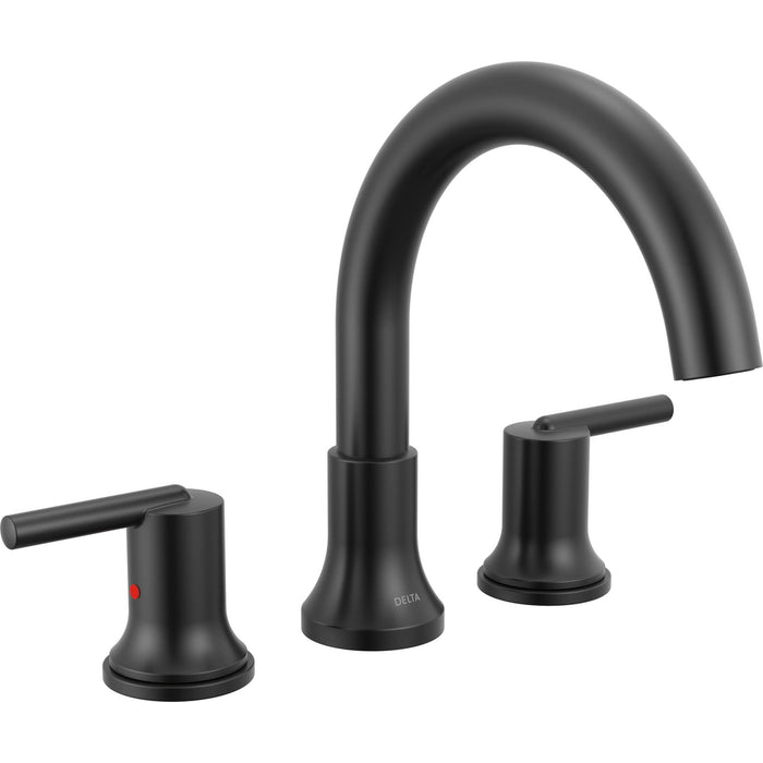 Delta Trinsic 3-hole Roman Tub Faucet set in Matte Black