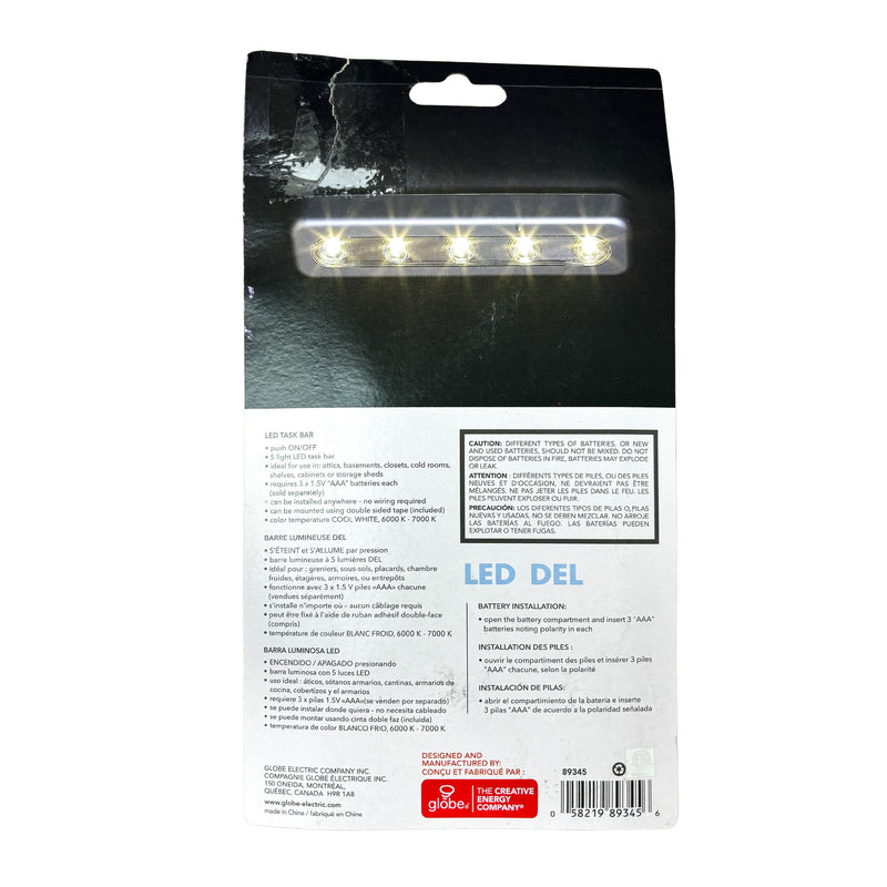 Designer LED Task Bar in Chrome, 2-Pack, Cool White Temp