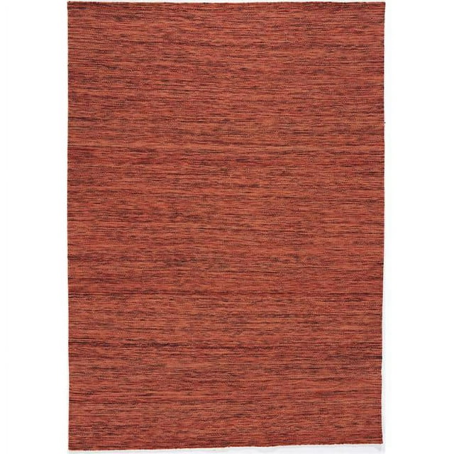 3x5-ft Indian Wool Area Rug - Dhurrie Impression Sienna