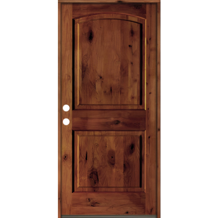 Krosswood Doors Rustic Alder Arch Top Red Chestnut Pre-hung door 36"x80"