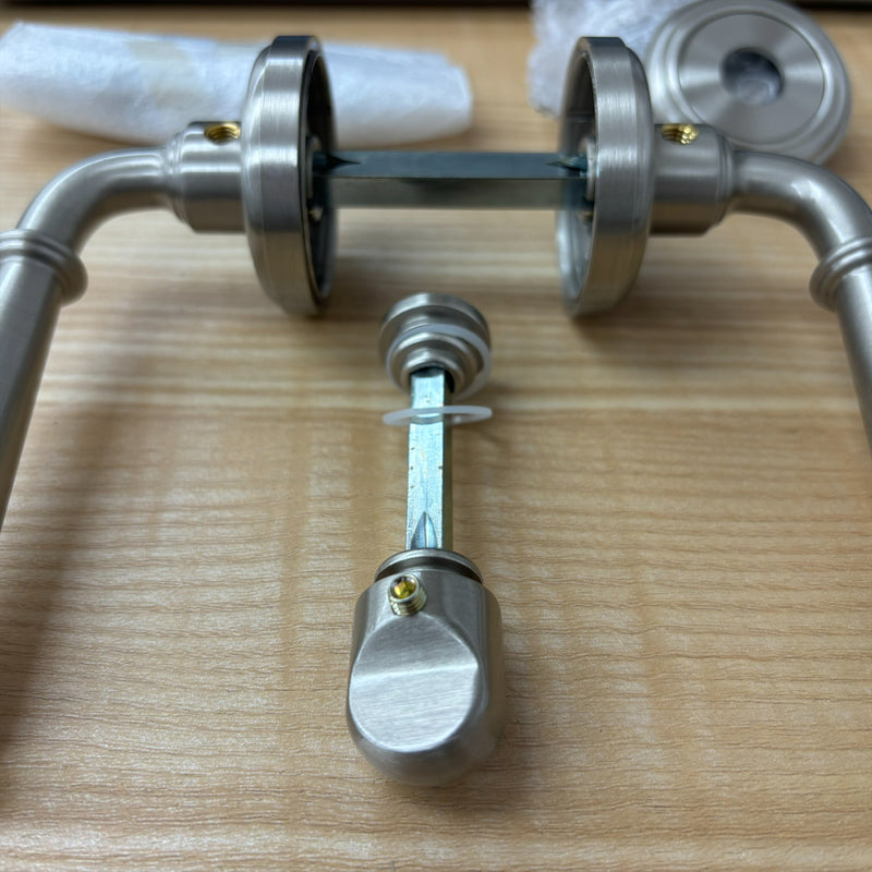Dummy Door Levers with Thumb Turn in Satin Nickel, 2001NEBETRUS15