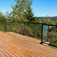 Peak RailBlazers Aluminum Deck Railing with Tempered Glass Panel Kit