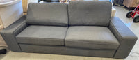 2-Seat Gray Fabric Low Sofa