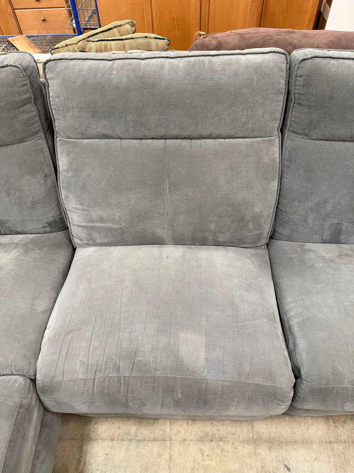 Light Grey 3-Seater Sectional Sofa + Ottoman