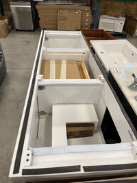 72"W White Ikou Bathroom Vanity Cabinet