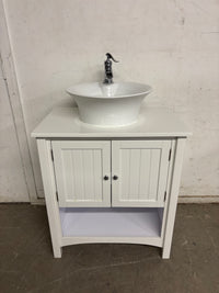 30”W Angel White Bathroom Vanity with Ceramic Sink