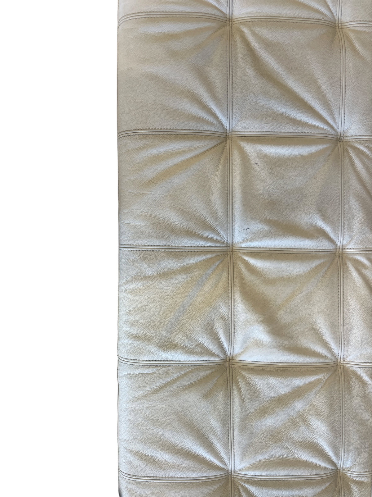 Roche Bobois Cream Leather Sectional Sofa w/ Chaise