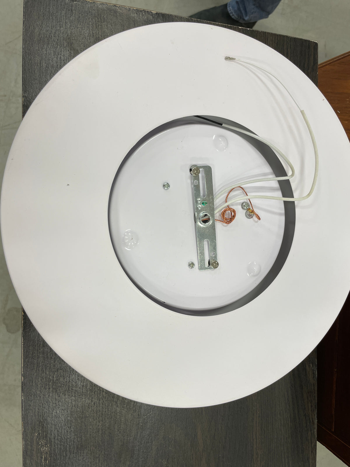 White Metal Mesh Semiflush Ceiling Lamp