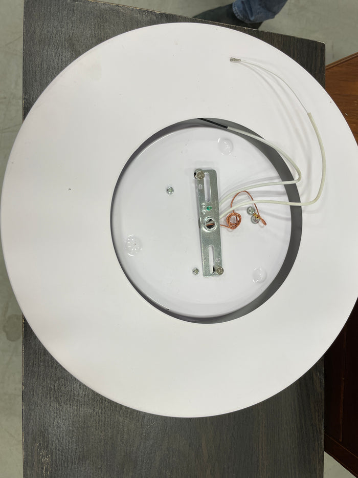 White Metal Mesh Semiflush Ceiling Lamp