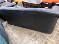 Black Leather 3-Seater Sofa
