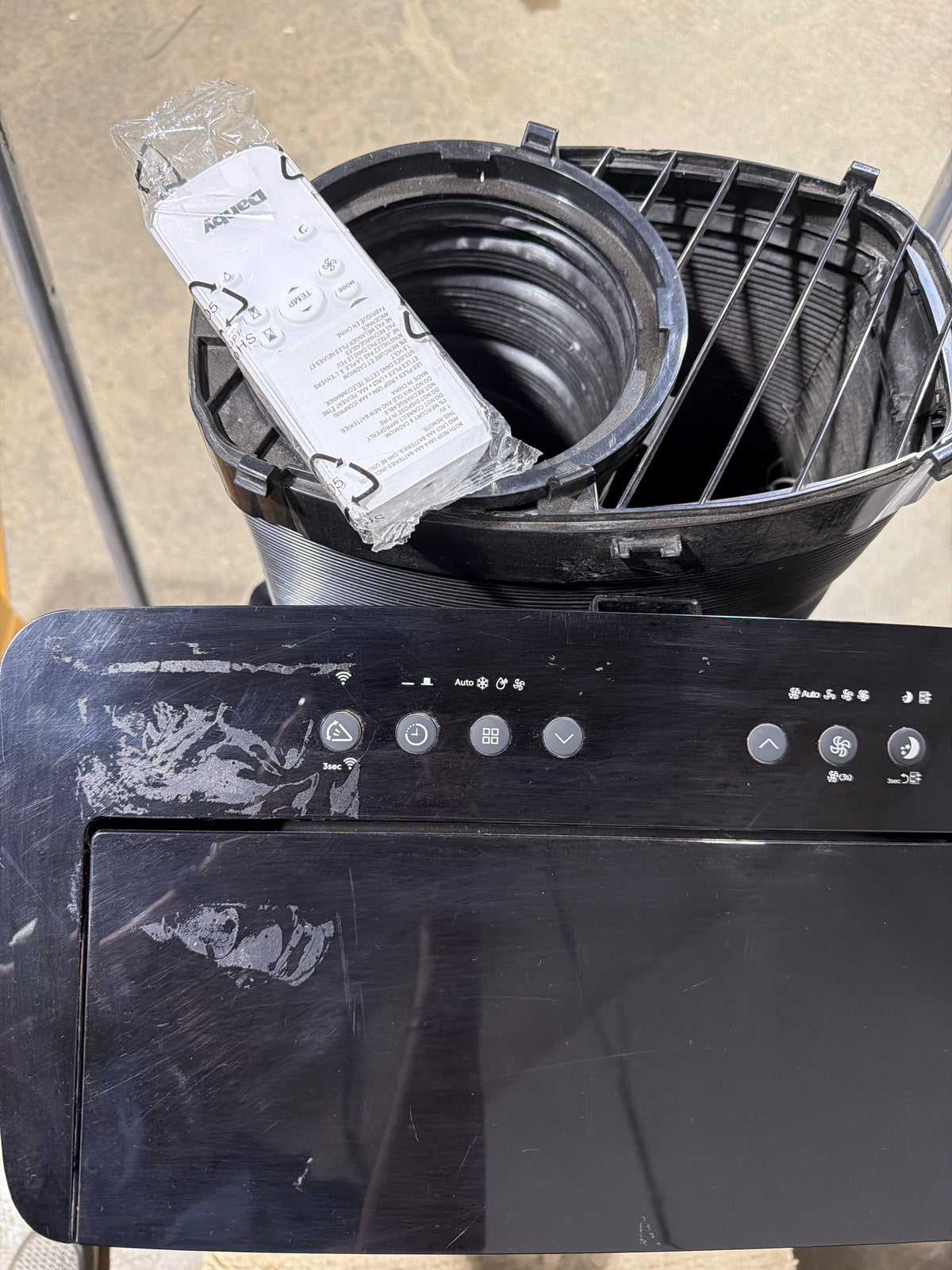 Black Danby 12000 BTU Portable Air Condition with Remote