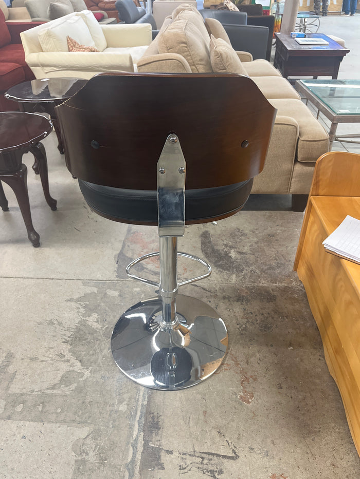 19"W Wood backed Leather Style Barstool