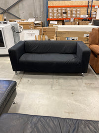 72"W Black Fabric Sofa