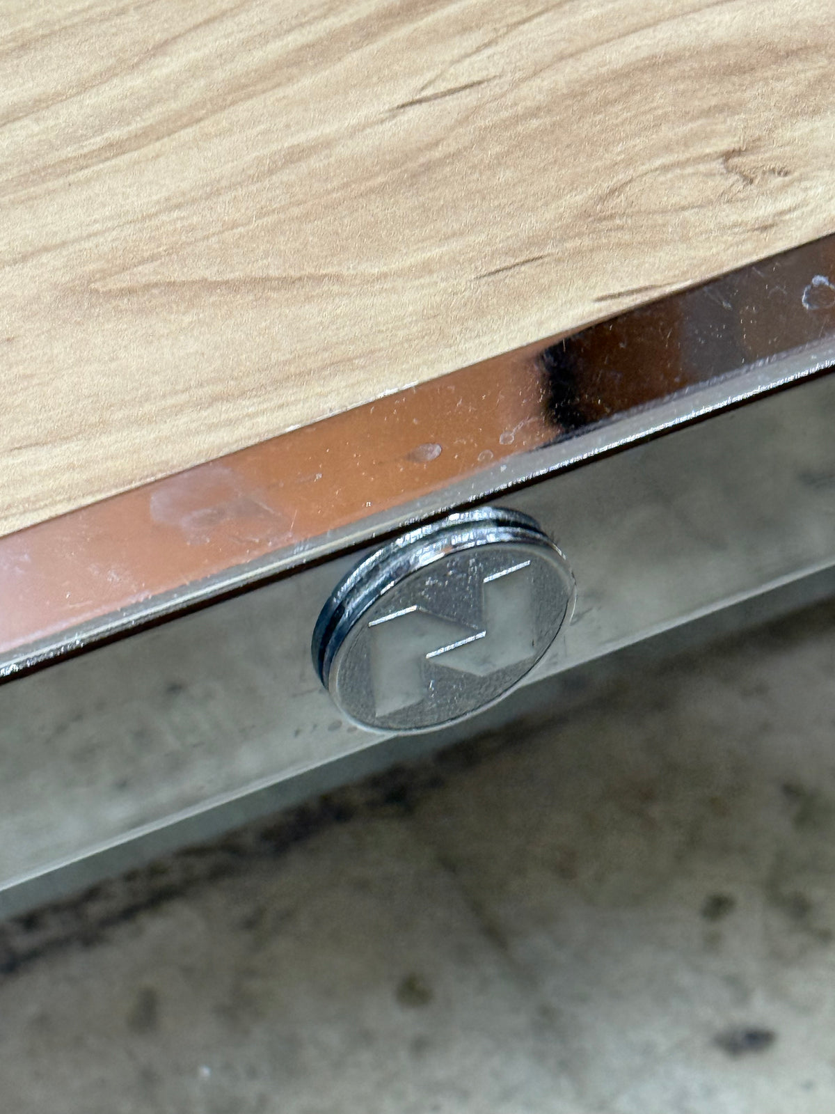 Modern Styled Light Wood Top Stainless Steel Coffee Table