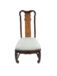 Burl Wood Dining Set with 6 Chairs