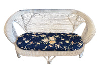 White Wicker Patio Conversation Set