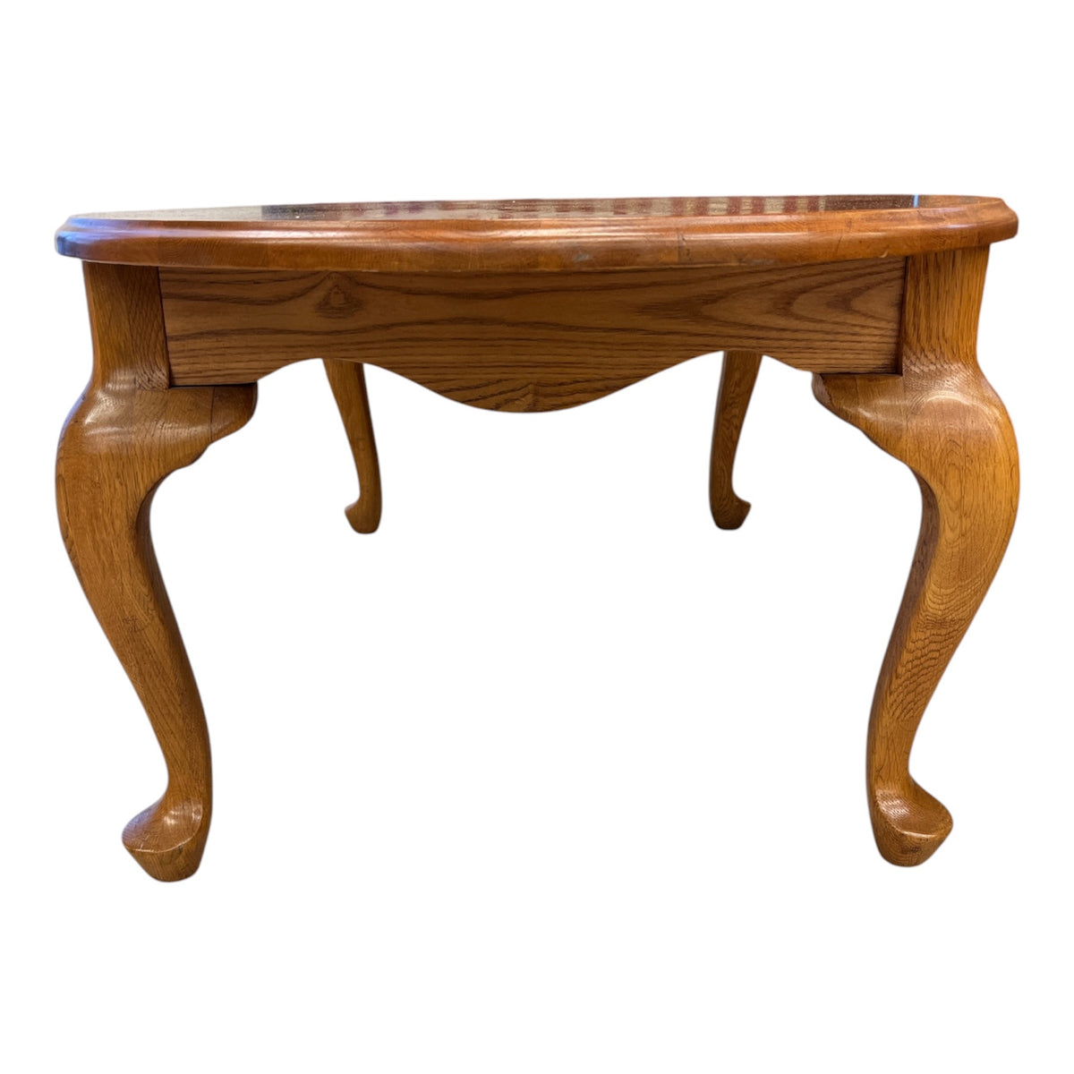 Oak Toned Oval Coffee Table