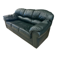 Dark Green Leather Sofa