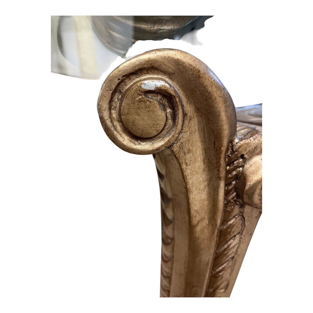 Regal Scroll Glass Accent Table