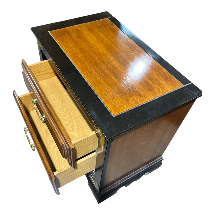 Burl Wood Veneer Nightstand