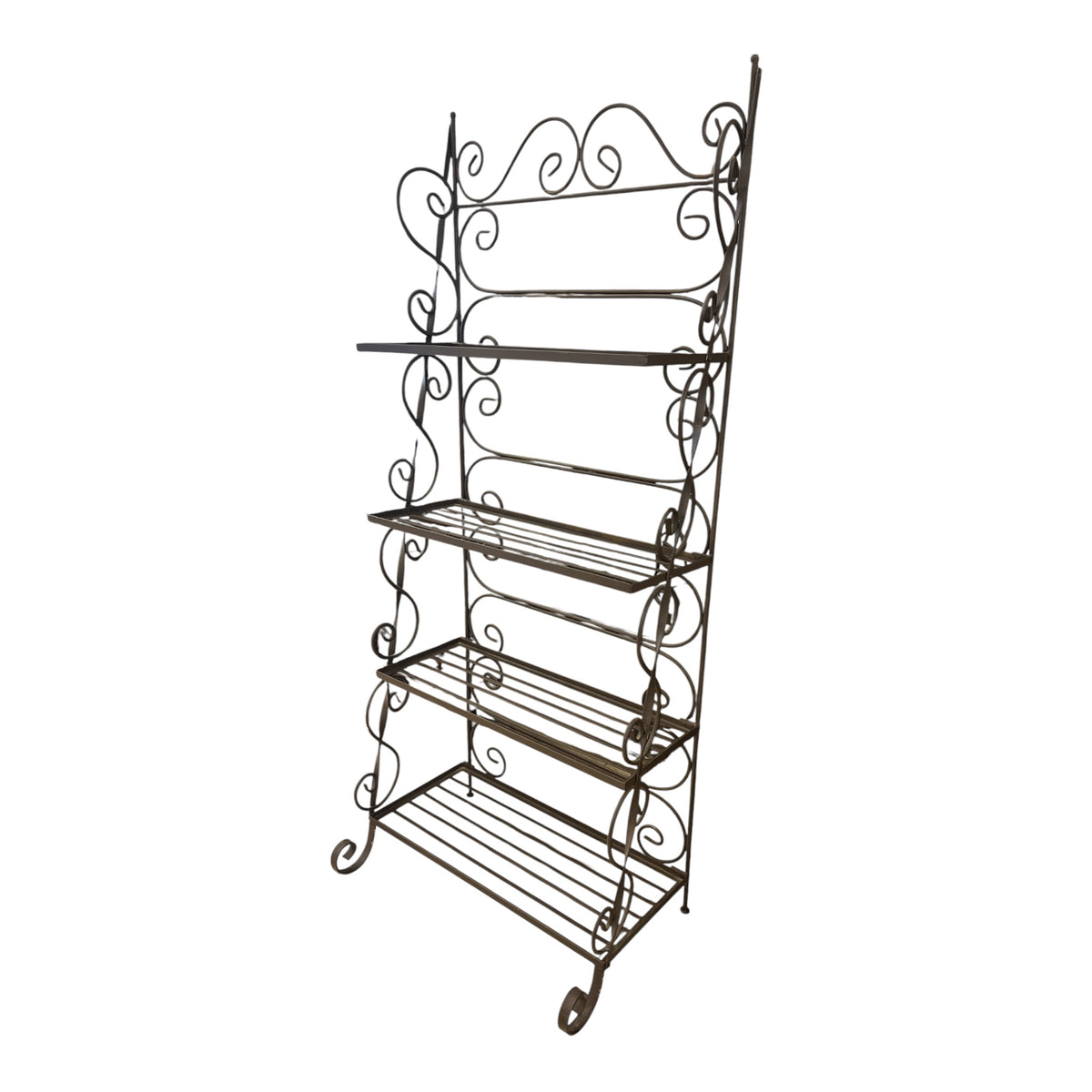 Brown Wrought Iron Bakers Rack