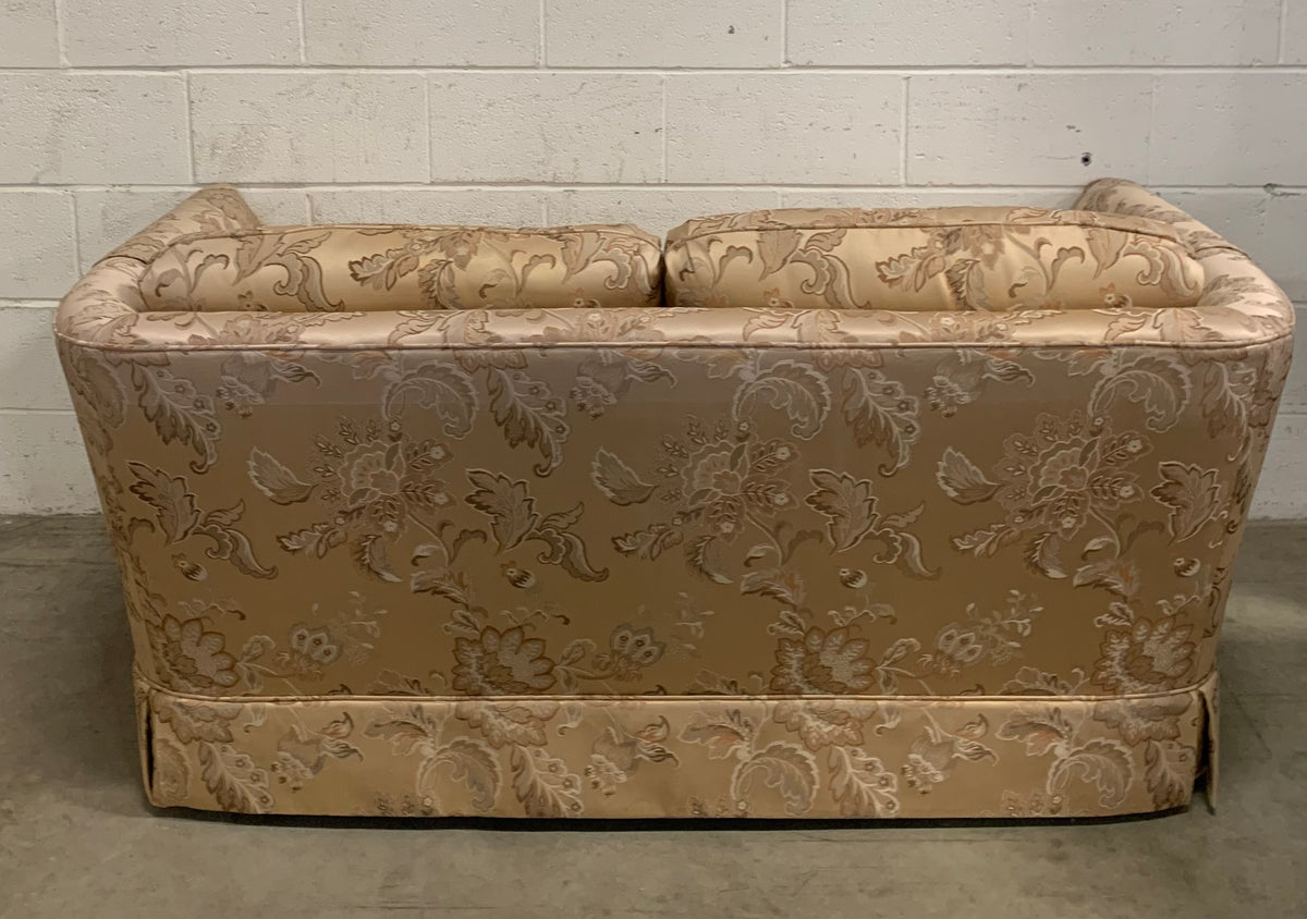 Gold Damask Print Two Seater Sofa