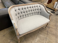 Light Grey Tufted Settee Bench