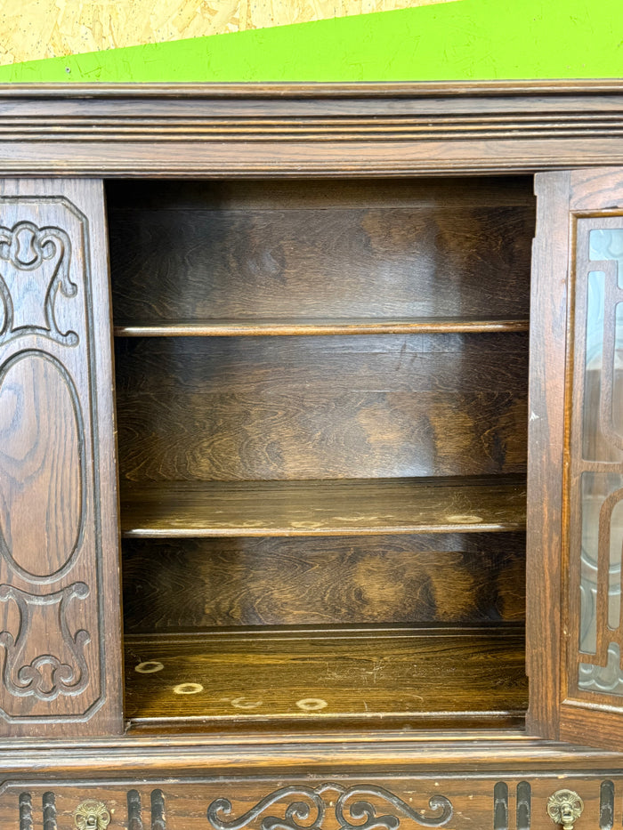 Antique Krug Walnut China Cabinet