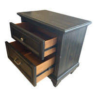 Weathered Grey Two-Drawer Nightstand