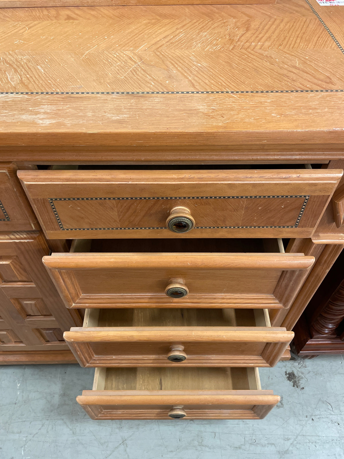 Wooden dresser with mirror