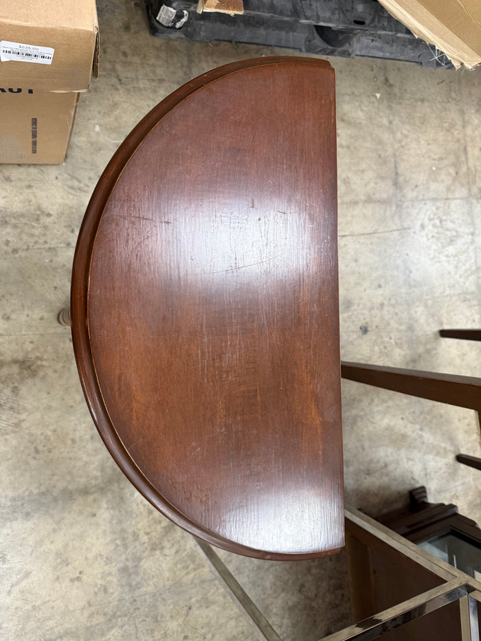 Small Half Circular Wooden Table