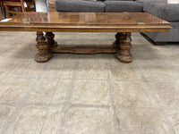 Wooden Coffee Table With Gold Accents