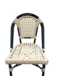 Modern Rattan Woven Chair with Grey Frame